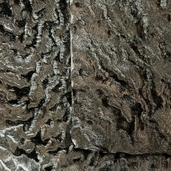 VINTAGE BLACK PERSIAN LAMB COAT WITH MINK COLLAR . 60s swing . SZ M-L - Picture 9 of 10